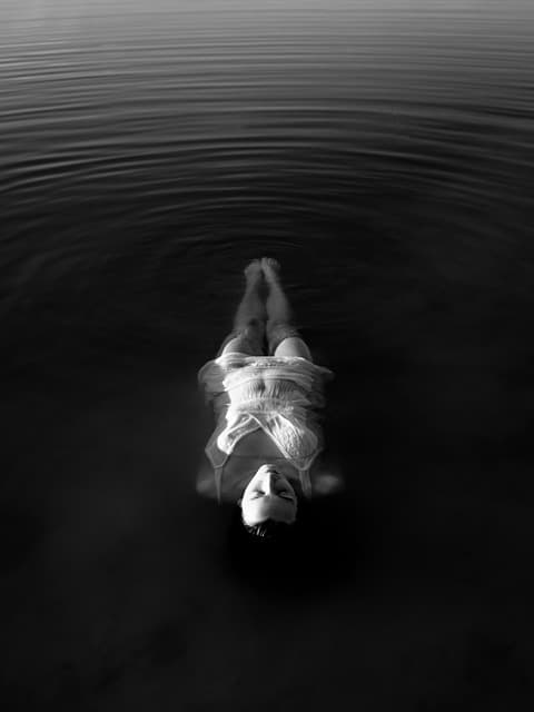Picture of woman floating on water