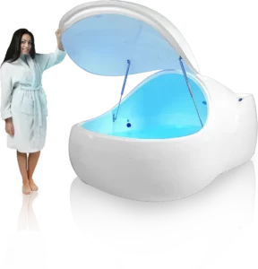 Picture of woman opening floatation pod