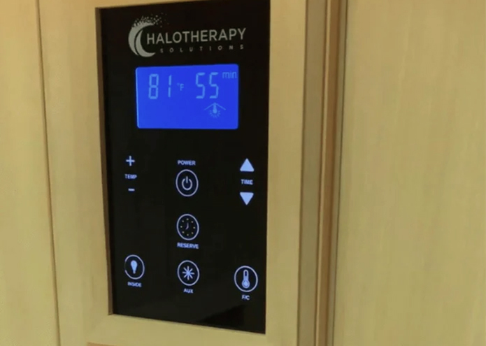 Sauna panel control on wall